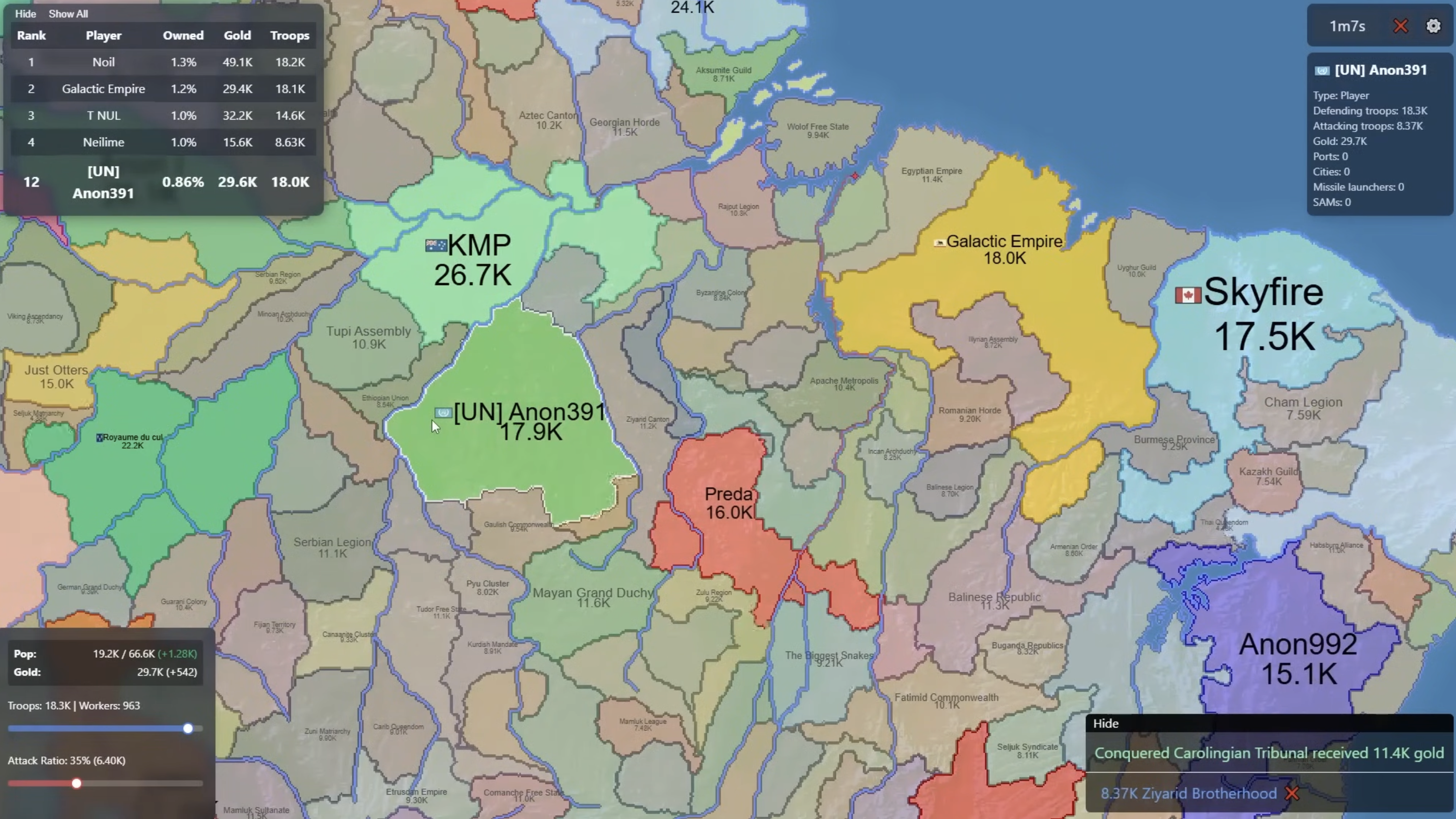 FrontWars Nuke Strategy Guide: Strategic view of a high-level City Stack, illustrating the primary economic target for offensive nuclear strikes.